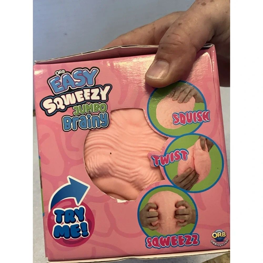 ORB Easy Sqweezy Jumbo Brainy Giant Squishy Slow Rise Sensory Fidget Toy NEW 5in